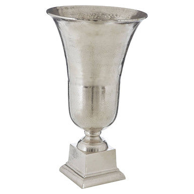 Large Silver Finish Fluted Vase