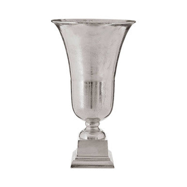 Large Silver Finish Fluted Vase