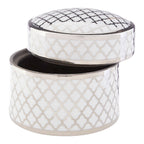 White and Silver Large Ceramic Box