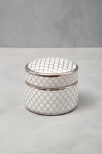 White and Silver Large Ceramic Box