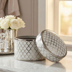 White and Silver Large Ceramic Box