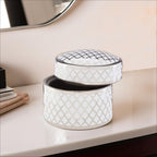 White and Silver Large Ceramic Box
