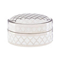 White and Silver Small Ceramic Box