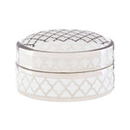 White and Silver Small Ceramic Box