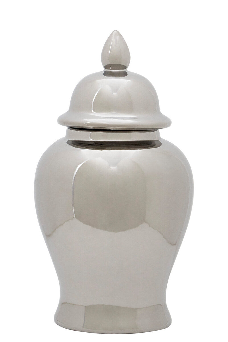 Small Ceramic Silver Jar
