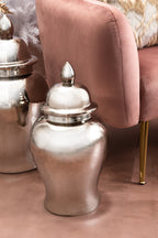Small Ceramic Silver Jar