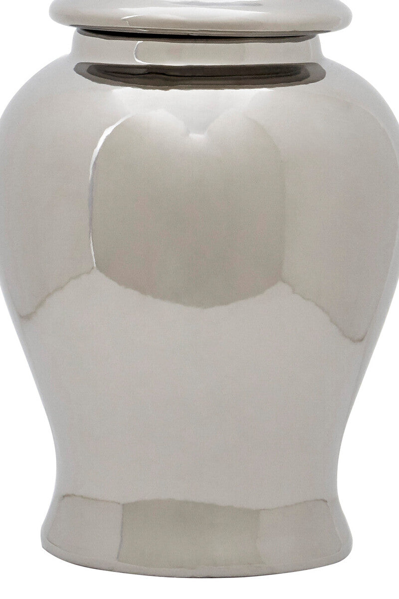 Small Ceramic Silver Jar