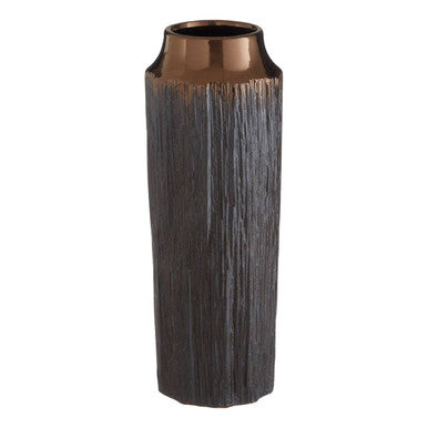 Metallic Ridged Large Vase