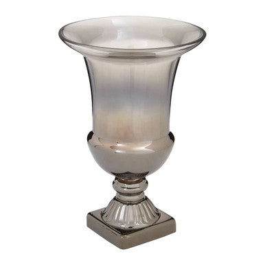 Silver Ombre Finish Glass Small Vase