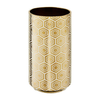 Large Gold and Cream Ceramic Vase