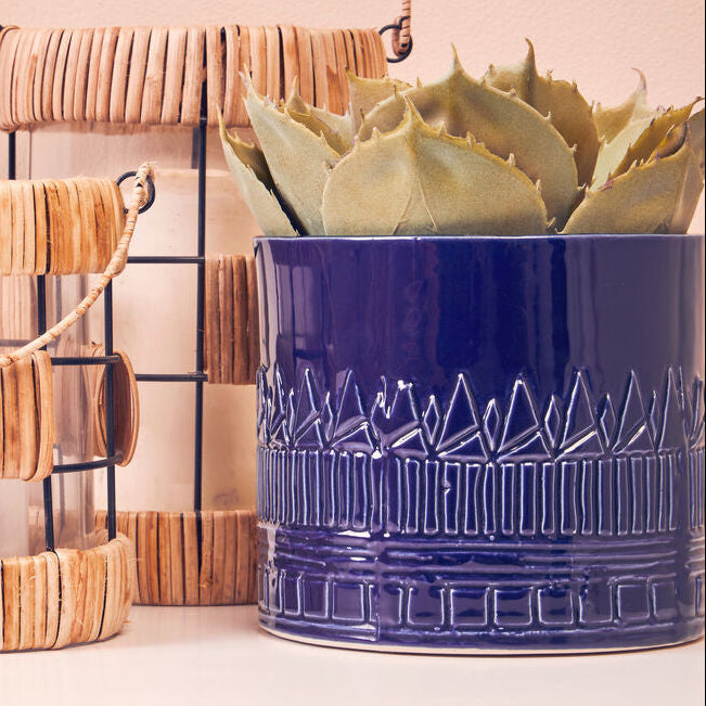 Blue Finish Planter