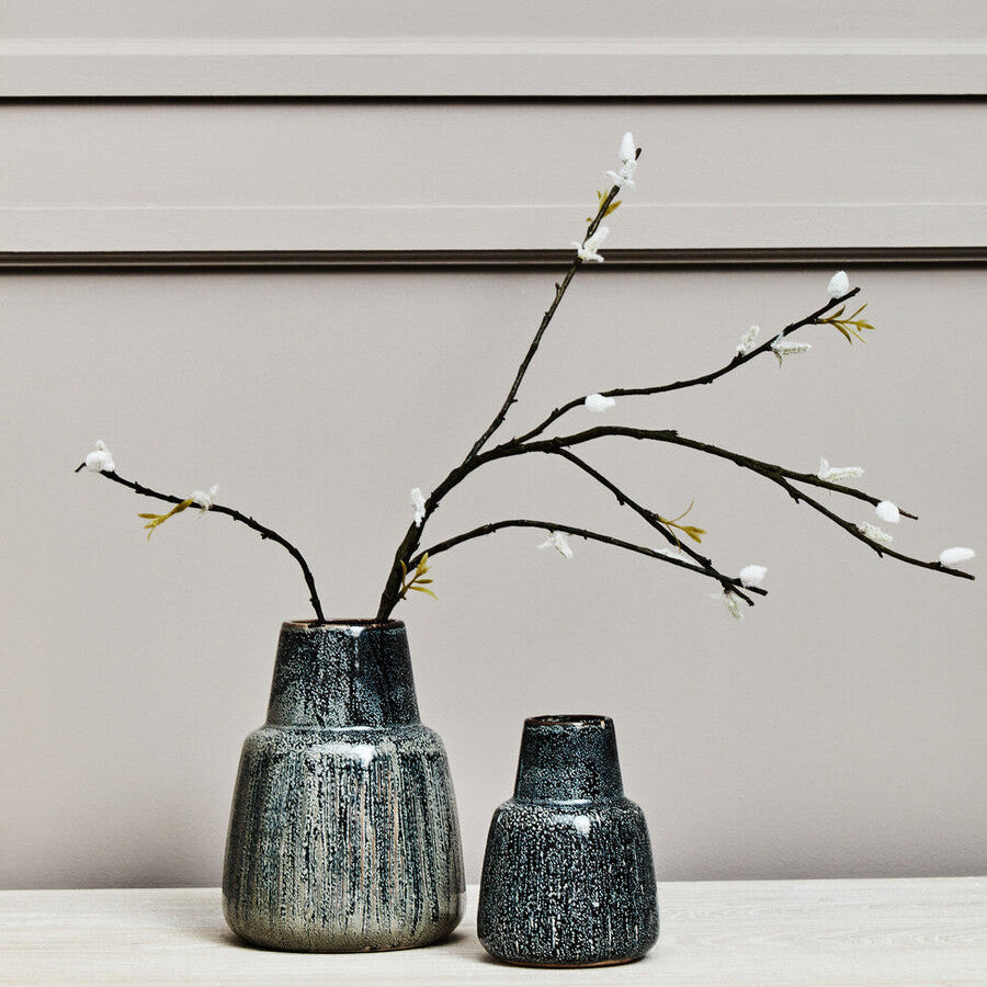 Speckled Blue and Grey Large Vase