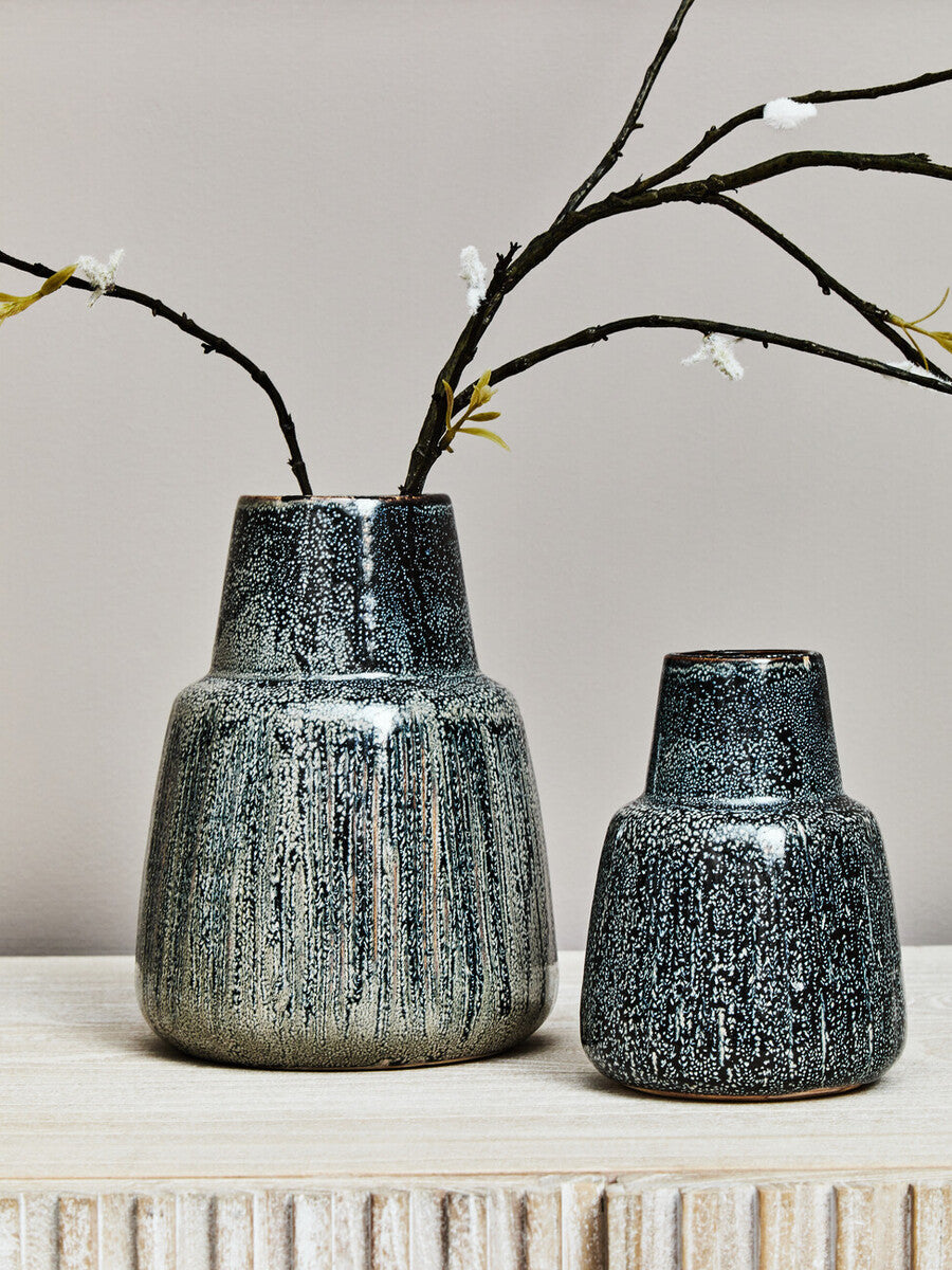 Speckled Blue and Grey Large Vase