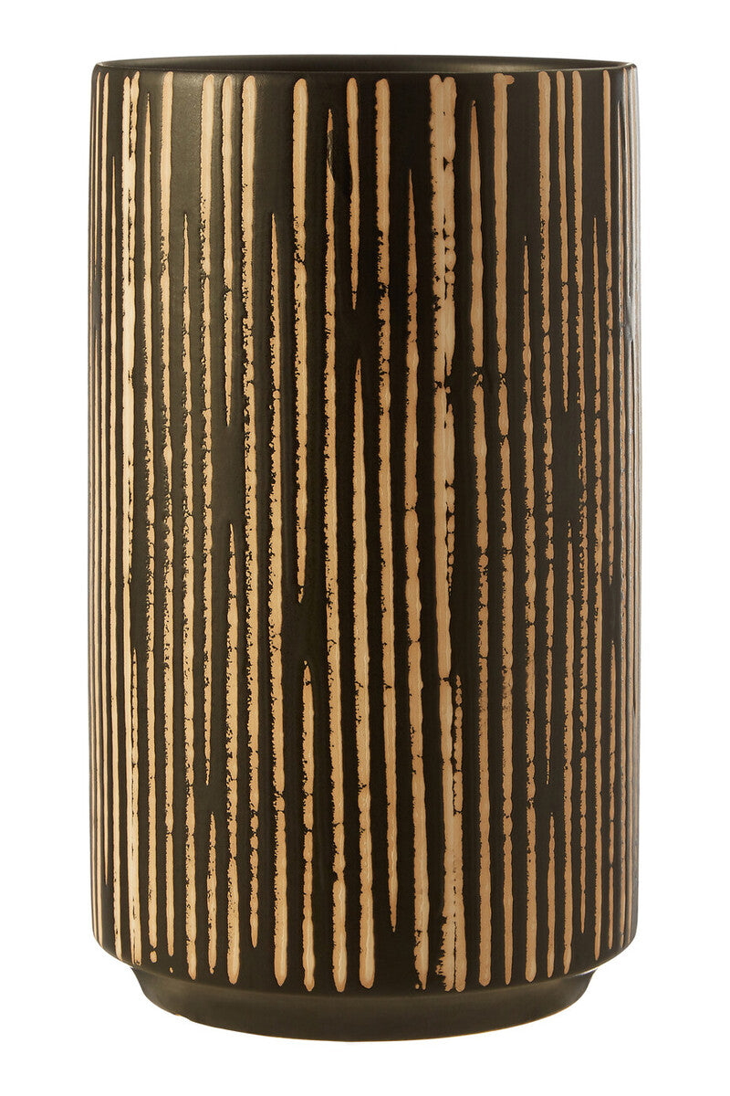 Large Black and Cream Finish Vase