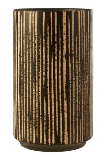 Large Black and Cream Finish Vase