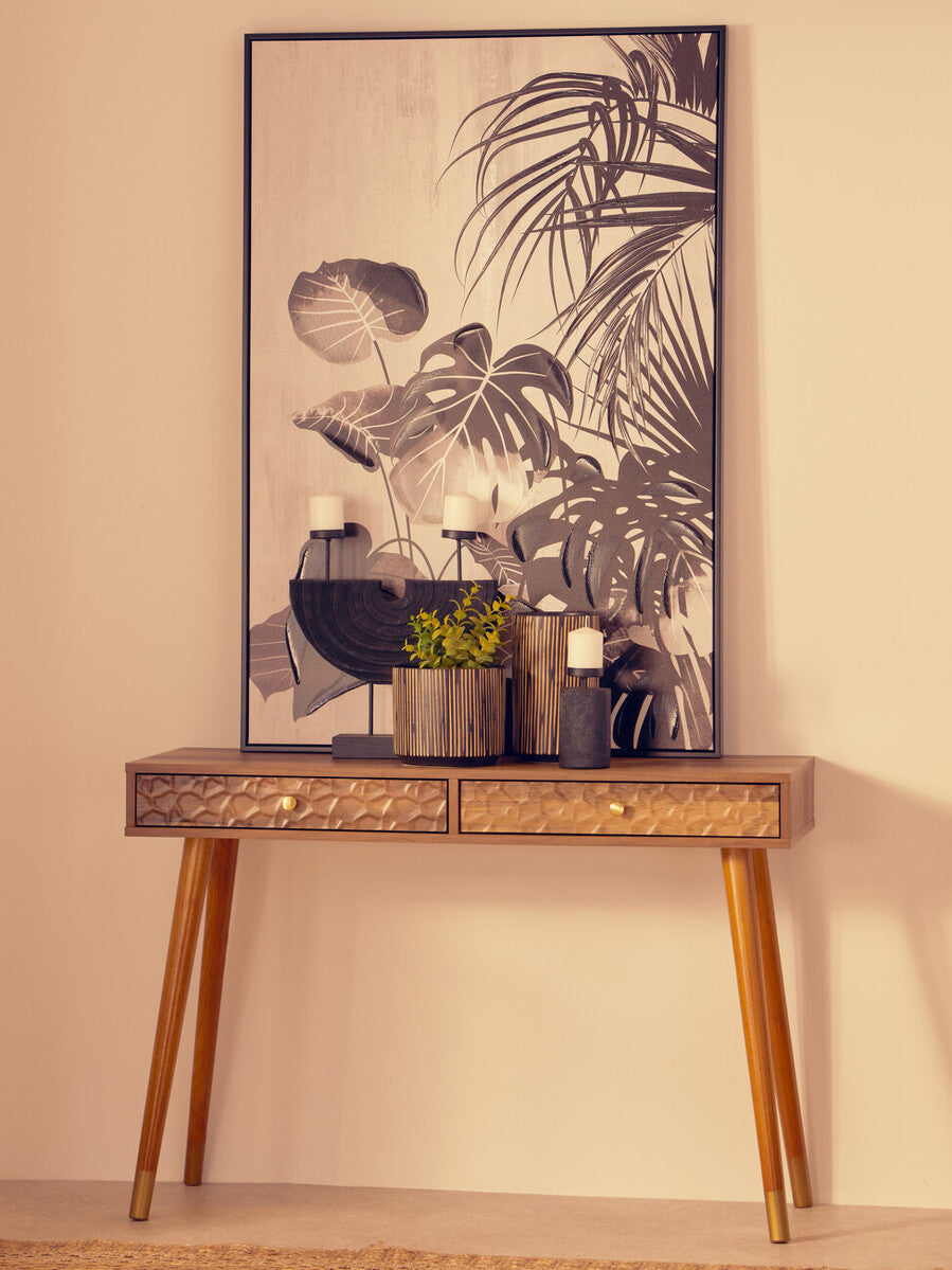 Large Black and Cream Finish Vase