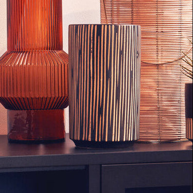 Large Black and Cream Finish Vase