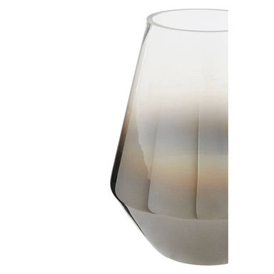 Grey Ombre Finish Glass Large Vase with Tapered Design