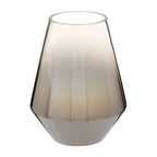 Grey Ombre Finish Glass Small Vase with Tapered Design