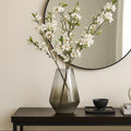 Grey Ombre Finish Glass Small Vase with Tapered Design