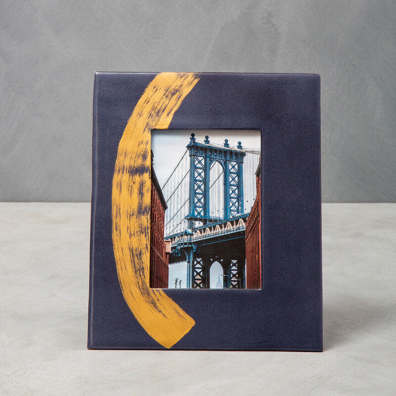 Blue and Gold 5in x 7in Large Photo Frame