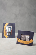Blue and Gold 5in x 7in Large Photo Frame