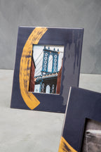 Blue and Gold 5in x 7in Large Photo Frame