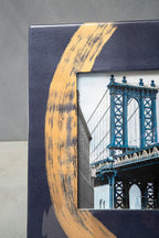 Blue and Gold 5in x 7in Large Photo Frame