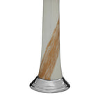White and Gold Metal Candle Holder with Brushstroke Design
