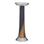 Blue and Gold Metal Candle Holder with Brushstroke Design