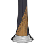 Blue and Gold Metal Candle Holder with Brushstroke Design
