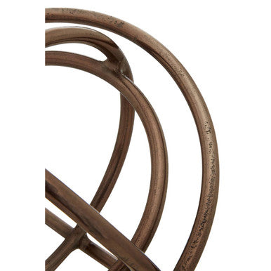 Set of Two Bronze Finish Sphere Sculptures
