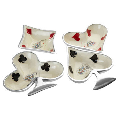 Set of 4 Playing Cards Design Bowls