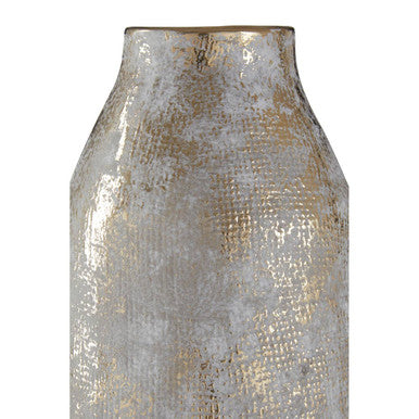 Large Grey and Gold Ceramic Vase