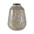 Medium Grey and Gold Ceramic Vase