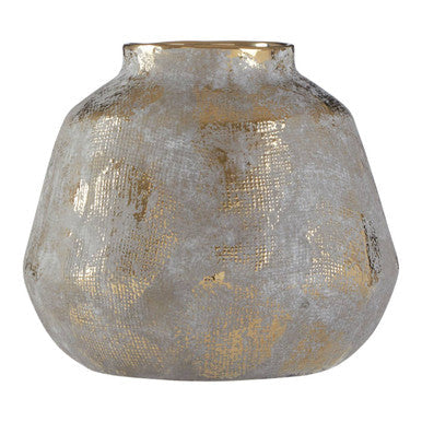 Small Grey and Gold Ceramic Vase
