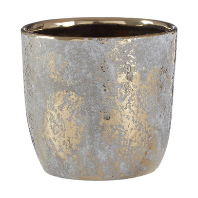 Small Grey and Gold Ceramic Planter