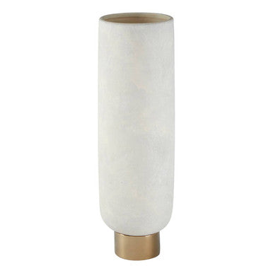 White and Gold Large Pedestal Vase