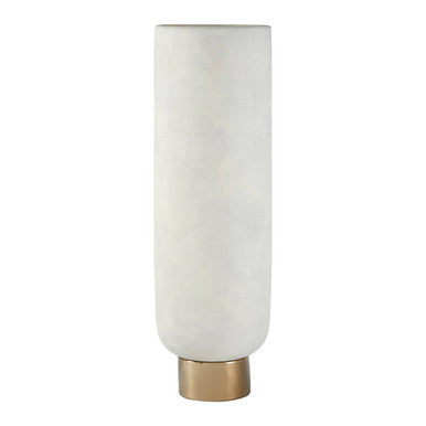 White and Gold Large Pedestal Vase