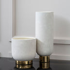 White and Gold Large Pedestal Vase