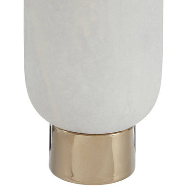 White and Gold Large Pedestal Vase