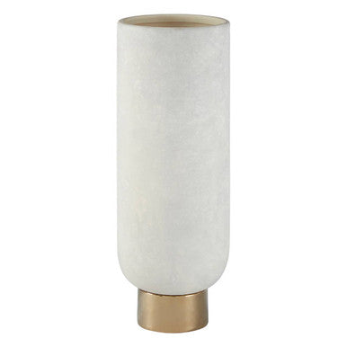 White and Gold Small Pedestal Vase