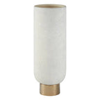 White and Gold Small Pedestal Vase