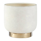 White and Gold Large Ceramic Planter