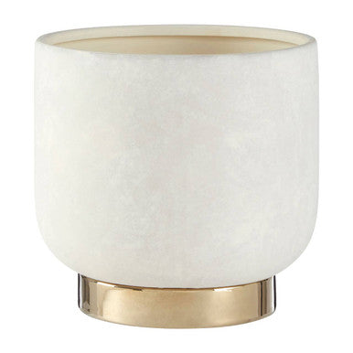 White and Gold Large Ceramic Planter