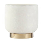 White and Gold Large Ceramic Planter