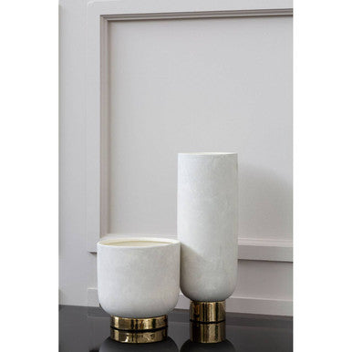 White and Gold Large Ceramic Planter