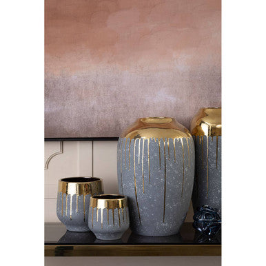 Grey and Gold Large Vase