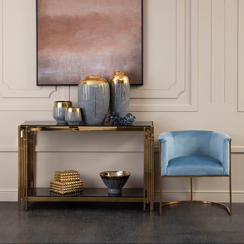 Grey and Gold Large Vase