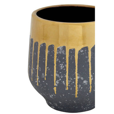 Large Grey and Gold Finish Planter